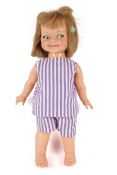 A 1966 Ideal Giggle doll. GG-18-H-77, with blonde hair and blue eyes, H45cm.