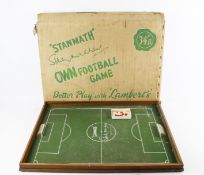 A StanMath Stanley Matthews football game. Complete with board and tokens in original box.