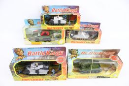 A collection of Matchbox Battle Kings diecast models.