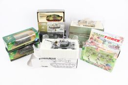 Eight military related diecast models.