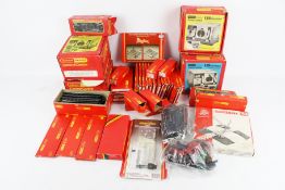 An assortment of O gauge track and accessories.