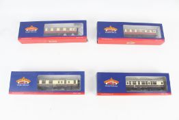 Four Bachmann OO gauge British Railways coaches.