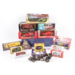 Fifteen diecast model cars. Including Corgi, Burago and Matchbox, etc.