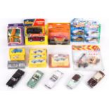 A collection of diecast vehicles.