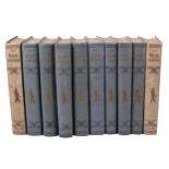 Military books: 10 volumes of 'The War Illustrated' WWII, with gold tooling.