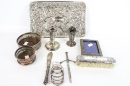 Collection of silver and plated items.
