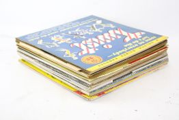 A collection of LP vinyl 33 RPM records.