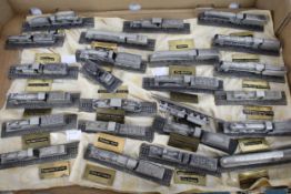 Twenty-four Royal Hampshire pewter model trains.