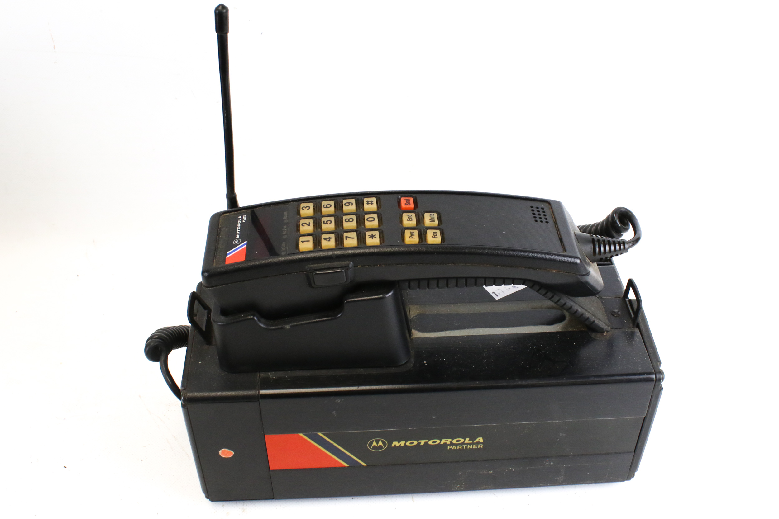 A vintage Motorola Partner 4500X mobile cellular telephone and case. - Image 2 of 2