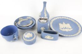 A collection of assorted Wedgwood Jasperware. Including cup and saucer, etc. Max.