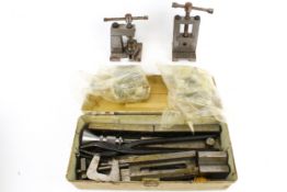A collection of assorted vintage hand tools.