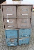 Two vintage metal cabinets.