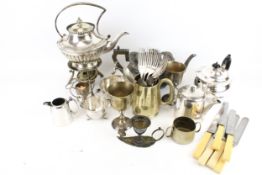 A collection of assorted silver plated items.