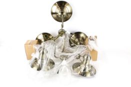 Two 'Fisherman' three light antique brass finish ceiling light. MT5333-3AB, one in box.