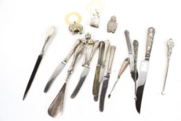 A collection of English silver flatware.