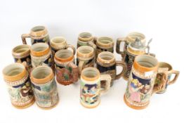 A collection of ceramic tankards.