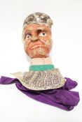 A French wooden hand carved and hand painted 'Jeu de Massacre' puppet.