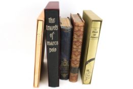 Five assorted books, including 'The Travels of Marco Polo', 'The Pick of Punch', etc.