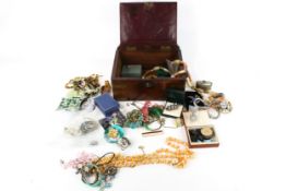A collection of assorted costume jewellery. Including necklaces, beads, bracelets, etc.