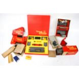 An assortment of Tri-ang OO gauge model railway train accessories. Including track, a R.