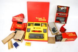 An assortment of Tri-ang OO gauge model railway train accessories. Including track, a R.