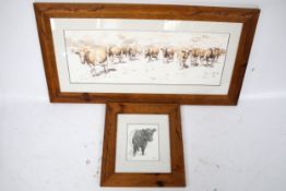 Two limited edition prints of 'Cows'. Numbered 323\500 and 290\500.