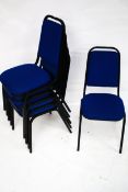 A set of five stacking 'banquet' office chairs.