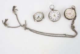 Two late 19th century silver cased open face small pocket watches.