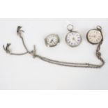 Two late 19th century silver cased open face small pocket watches.