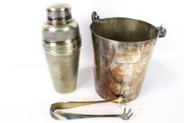 Art deco silver plate ice bucket,