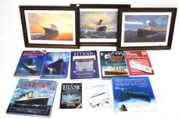 An assortment of collectables relating to the Titanic.