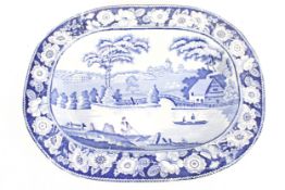 A 19th century blue and white meat plate.
