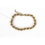 A vintage 9ct gold rope-twist bracelet.