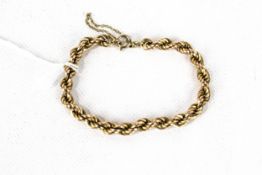 A vintage 9ct gold rope-twist bracelet.