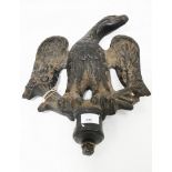A circa 1813 black painted cast iron eagle from a 'Colombia' printing press.