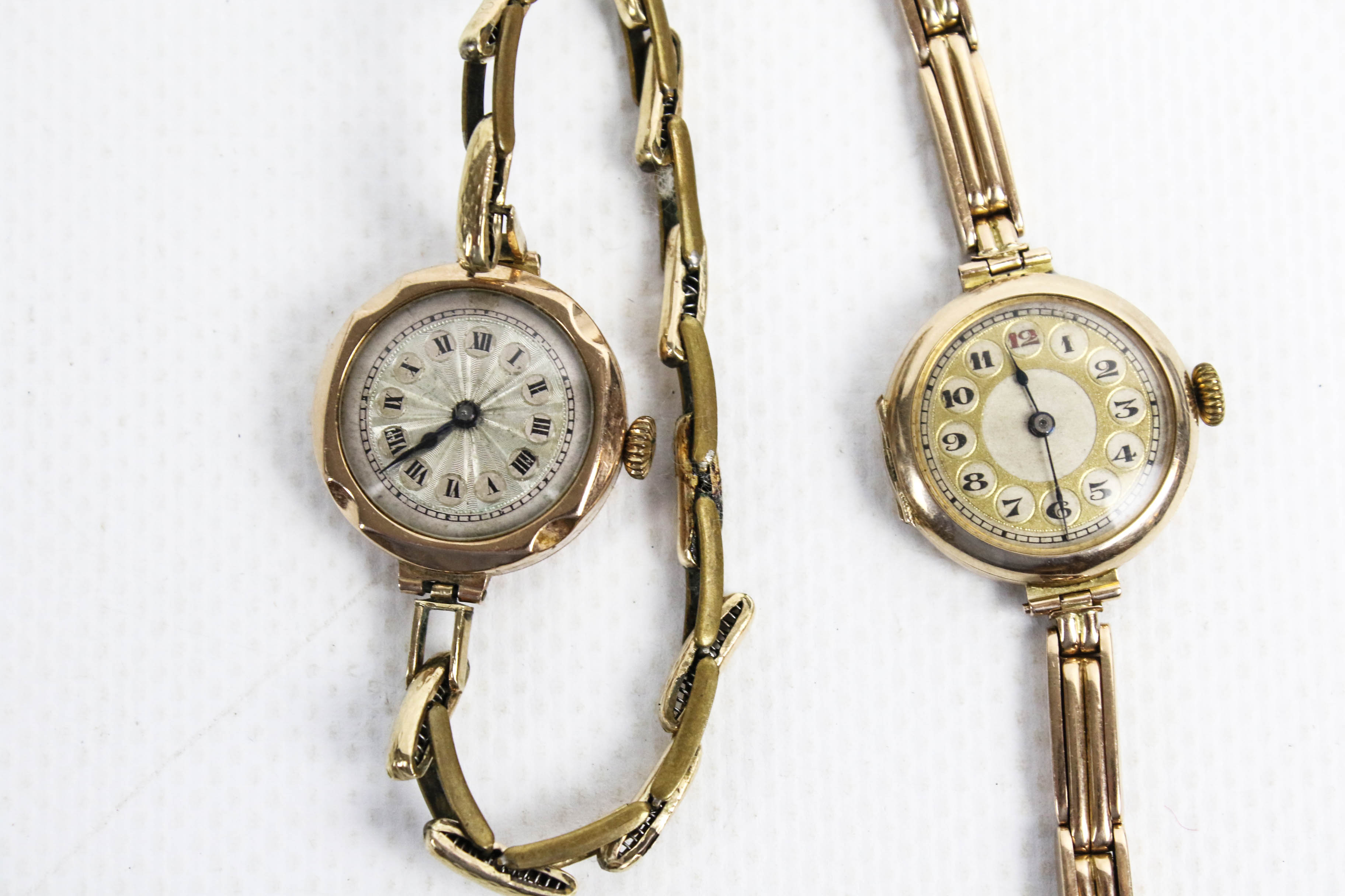 Two early 20th century lady's gold round bracelet watches. - Image 2 of 6