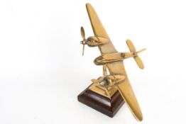 A Circa 1936 aeroplane desk model of an Avro Anson ZK-RRA (also known as 652a).