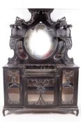 A late 19th century Continental mirror back break front sideboard.