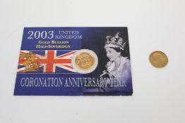 Two half-sovereigns, Edward VII 1902; and Elizabeth II, 2003,