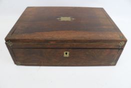 A 19 th century rosewood writing box / Lap Desk.
