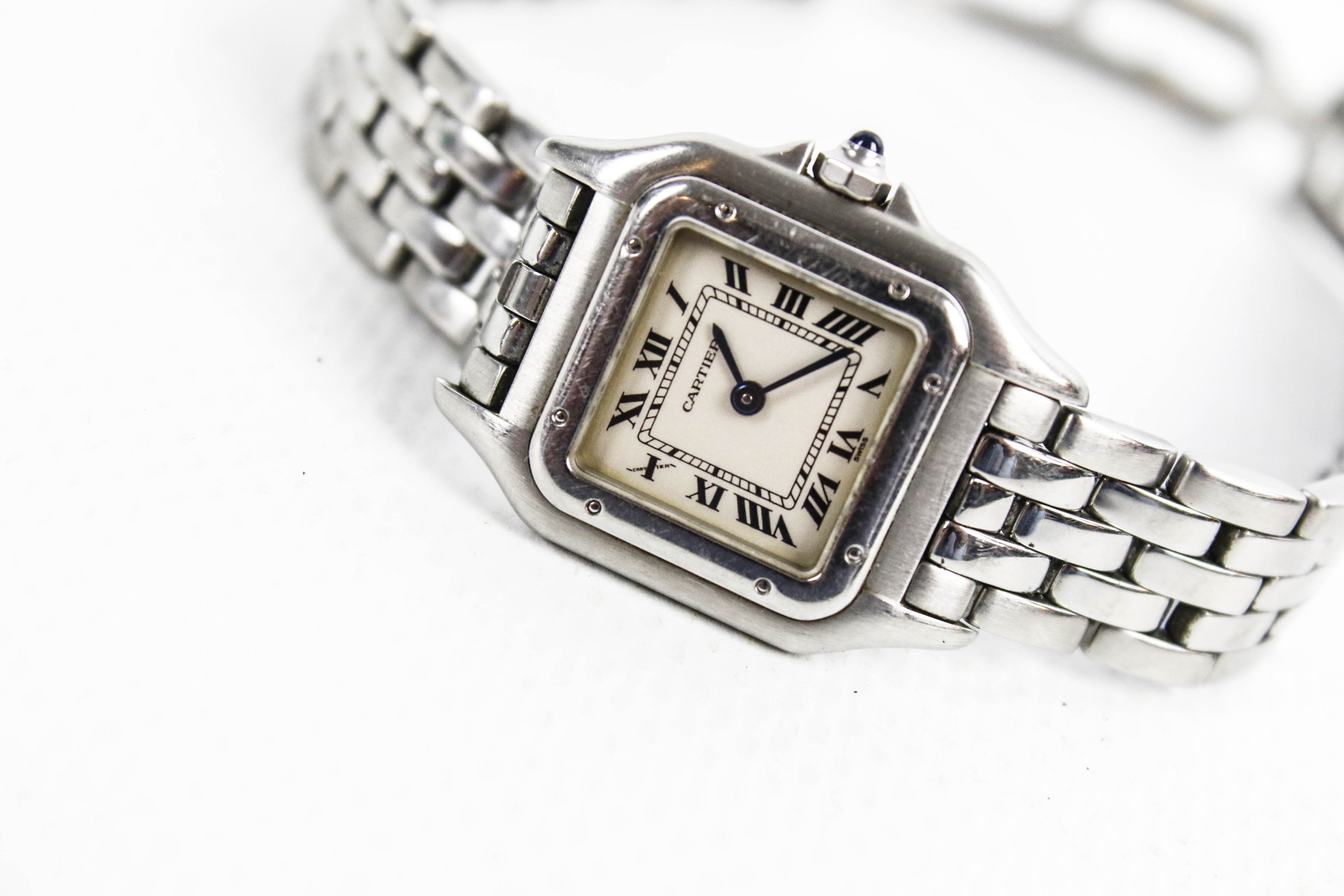 Cartier, Panthere, a lady's stainless steel bracelet watch, circa 2003, Ref 1320. - Image 5 of 6