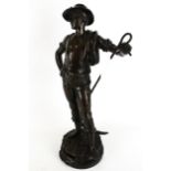 Sculpture : Marcel Debut (1865-1933) patinated bronze sculpture titled 'Le Soir'.