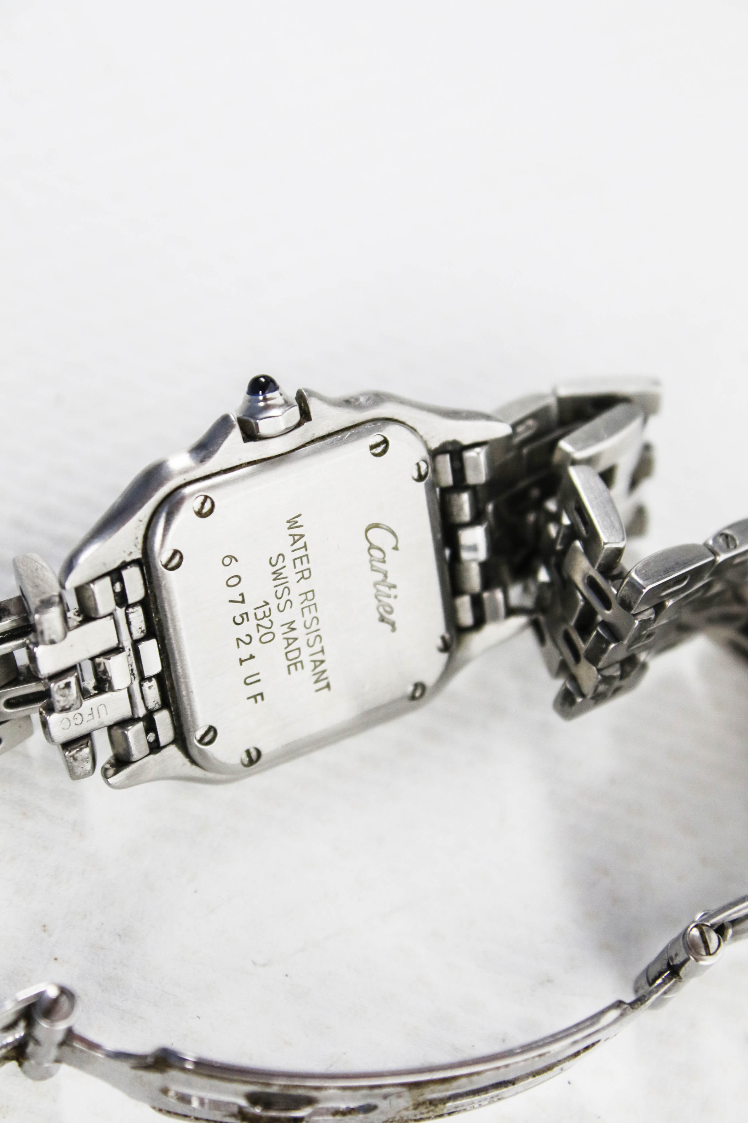 Cartier, Panthere, a lady's stainless steel bracelet watch, circa 2003, Ref 1320. - Image 6 of 6
