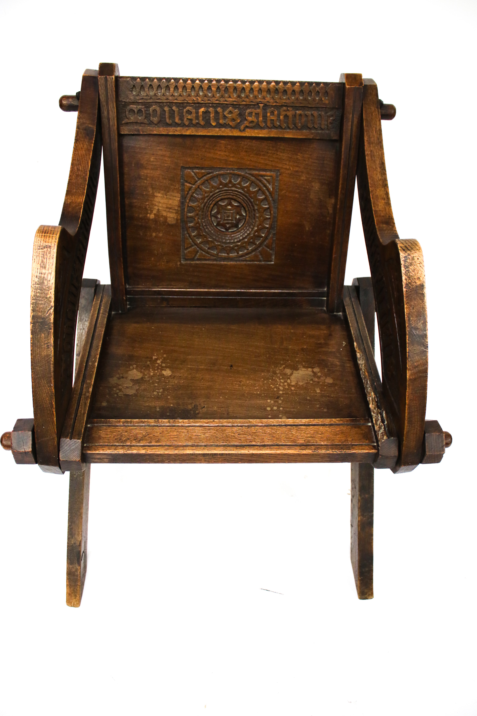 A late 19th century oak 'Glastonbury' chair. - Image 2 of 7