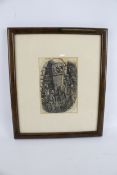 A Margaret Boyd (1920-1985) wood cut. Depicting The Punch & Judy show, bears name verso, 12.8cm x 8.