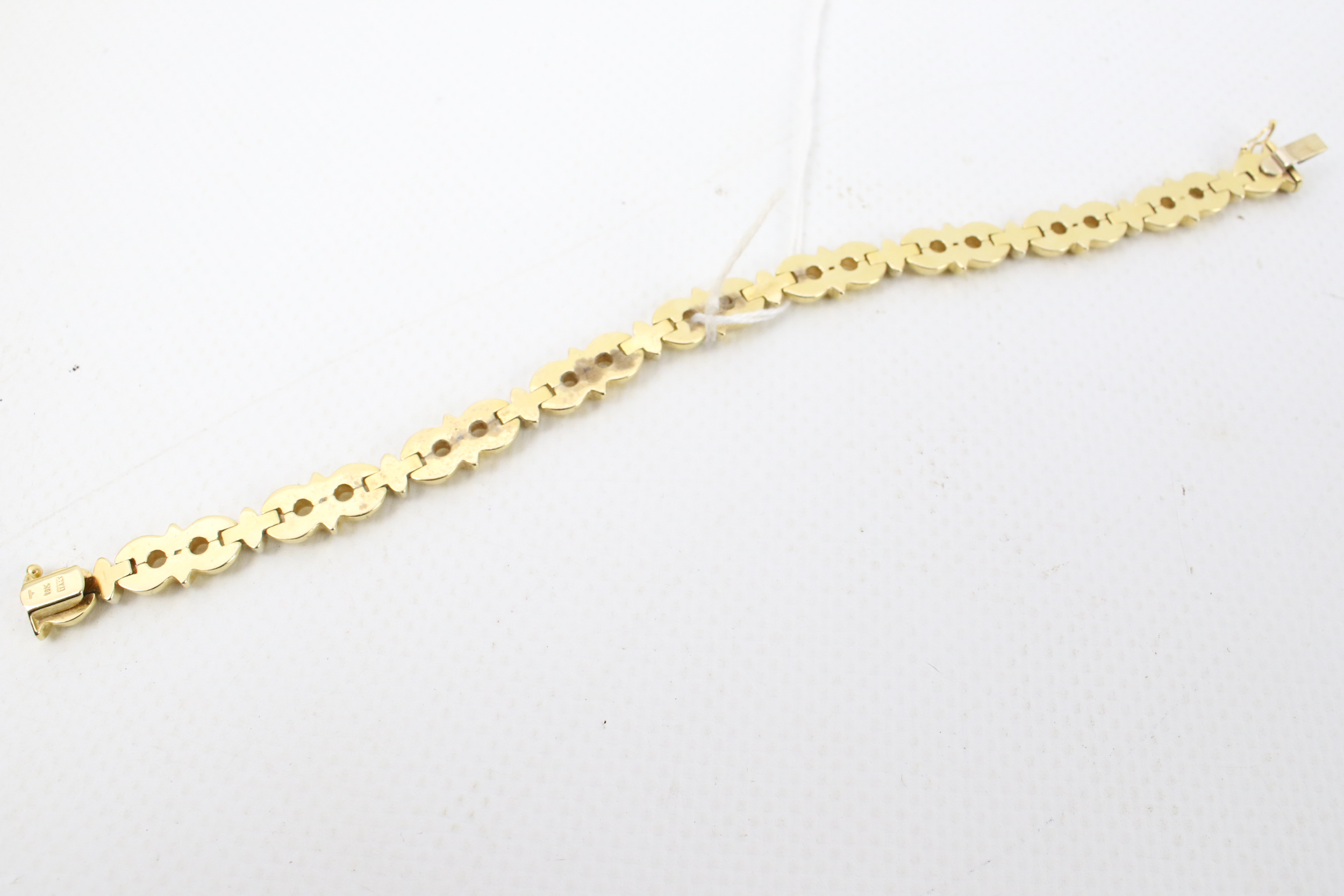 A vintage Italian 18ct bi-colour gold fancy panel link bracelet. - Image 3 of 4
