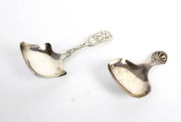 Two silver caddy spoons.