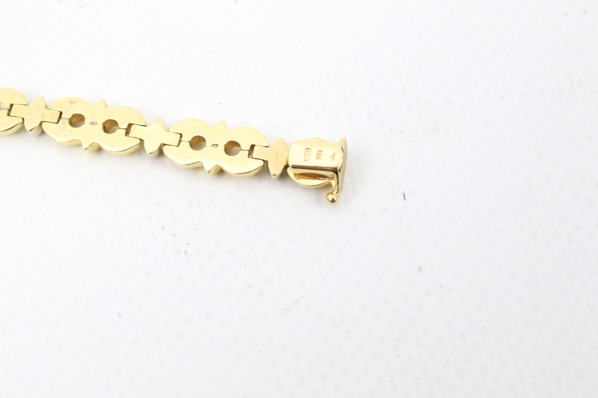 A vintage Italian 18ct bi-colour gold fancy panel link bracelet. - Image 4 of 4