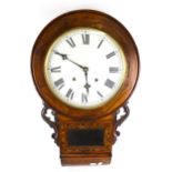 A vintage chisel point Drop Dial 8 day wall clock.