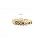 A modern 9ct gold and multi-gem 'Dearest' ring.